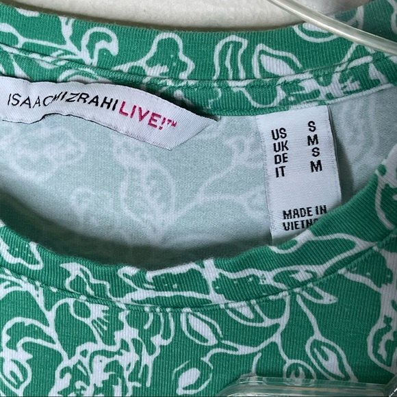 Isaac Mizrahi Green Yellow Floral T Shirts Set of 2 Size Small - Picture 2 of 7